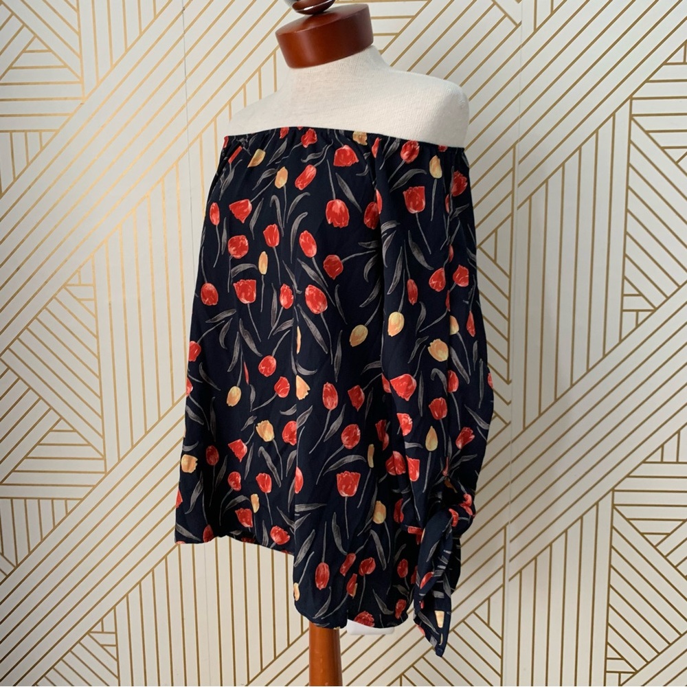 Le Lis Floral Tulip Off The Shoulder Blouse boho bohemian feminine romantic L - Picture 4 of 11